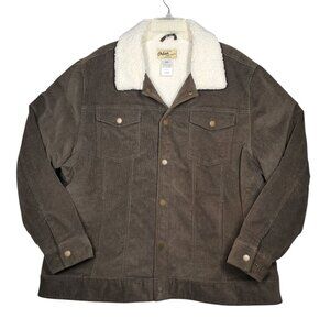 Orton Brothers Courduroy Jacket Sherpa Fleece Lined Mens 2XL Coat Olive Green Pr